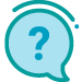 graphic of blue speech bubble with question mark inside